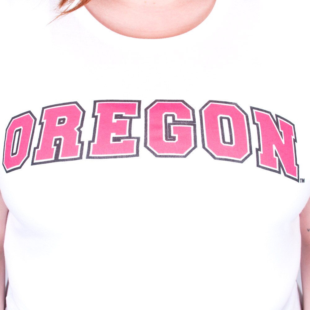 Arched Oregon, McKenzie SewOn, White, Crew Neck, Tri-blend, Women, T-Shirt, 932398
